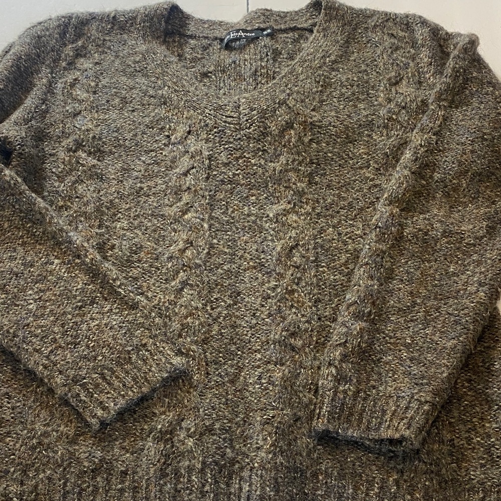 Brown Cable Knit Sweater